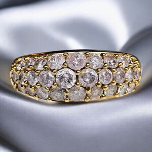 VINTAGE-14k Gold- Pink Diamond Ring -Size 9- 1 CT - Pink Champagne Diamond -4.2g